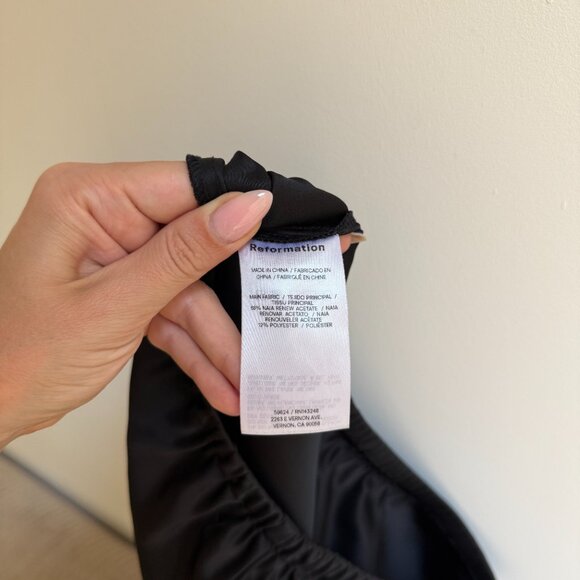 Reformation Petites Gale Satin Mid Rise Bias Pant - Picture 6 of 6